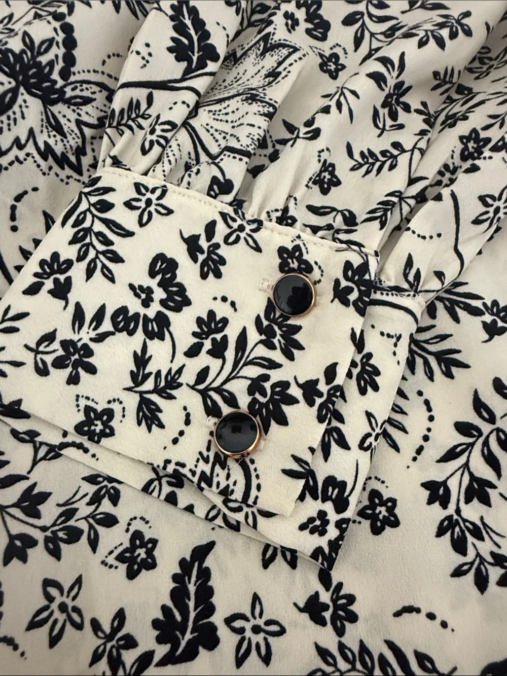 LOFT Mock Neck Floral Tie Back Blouse